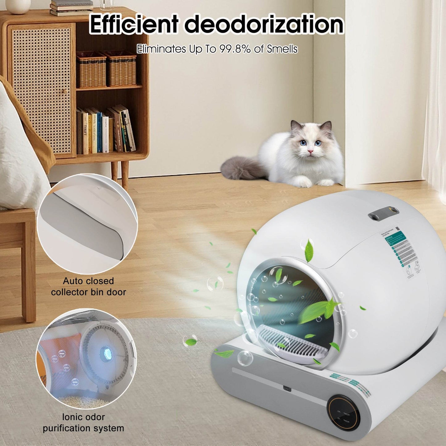 Smart Self-Cleaning Cat Litter Box – App-Controlled, Auto Scooping & Odor Removal (2.4GHz Wi-Fi)
