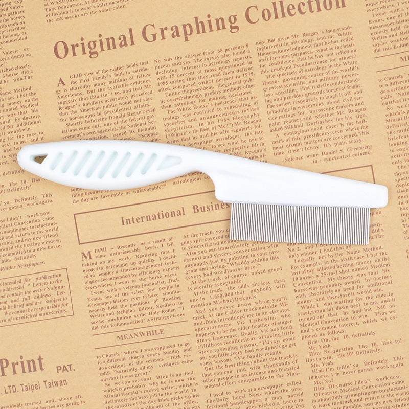 Pet Flea & Mite Removal Comb – Safe & Chemical-Free White 18cmx4.5cm