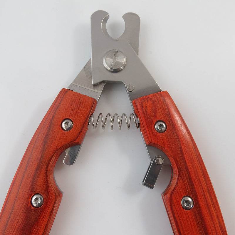 Wooden Handle Pet Nail Clipper Set – Durable Grooming Tool for Medium & Large Dogs