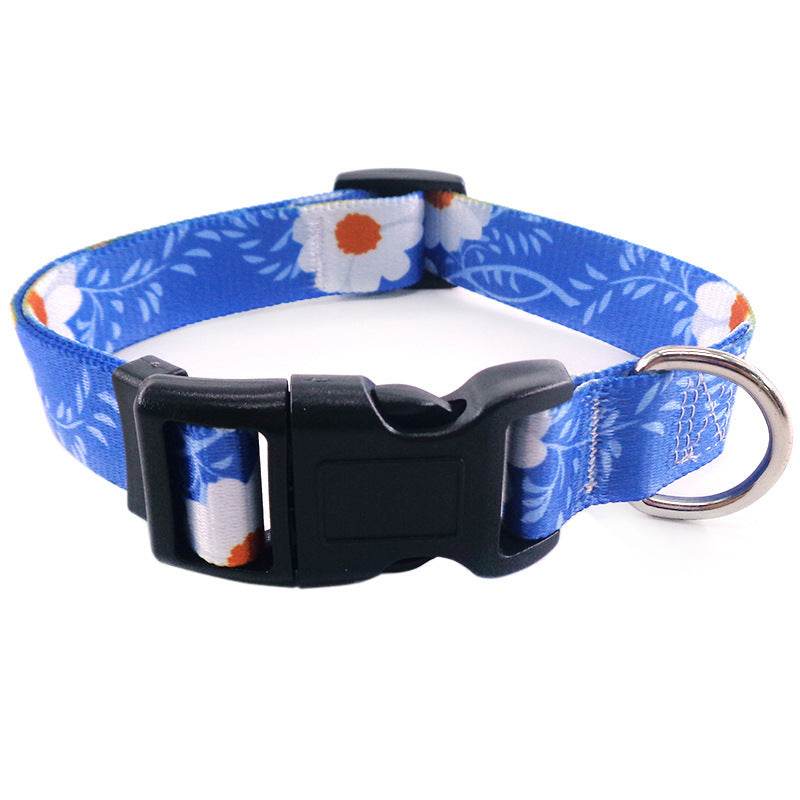 Pet Products Digital Printing Pet Collars Bohemian Collars National Style Dog Collars Sky Blue