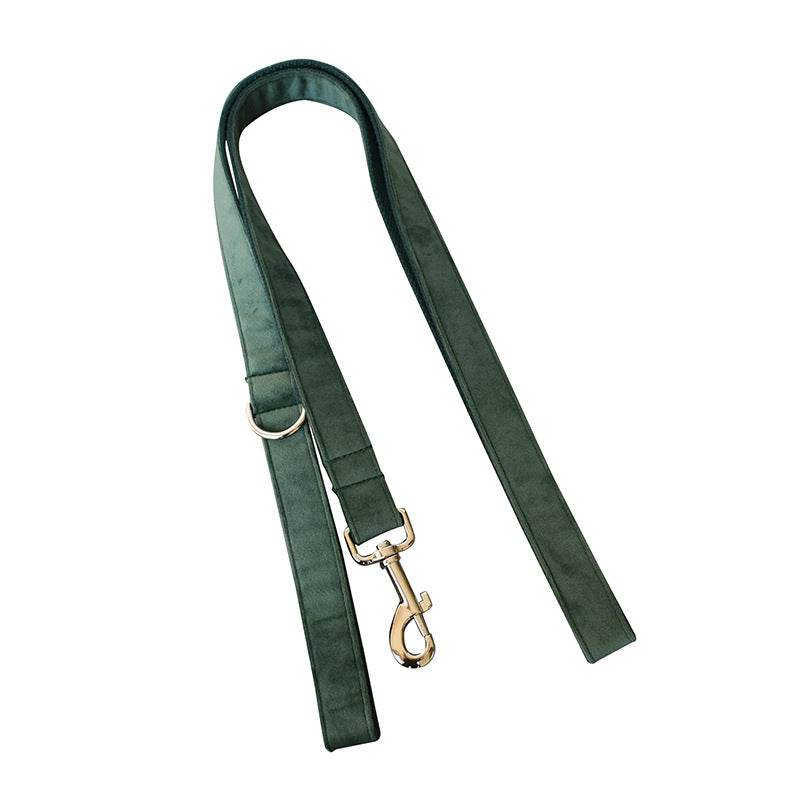 Elegant Green Velvet Dog Collar & Leash Set Dog rope