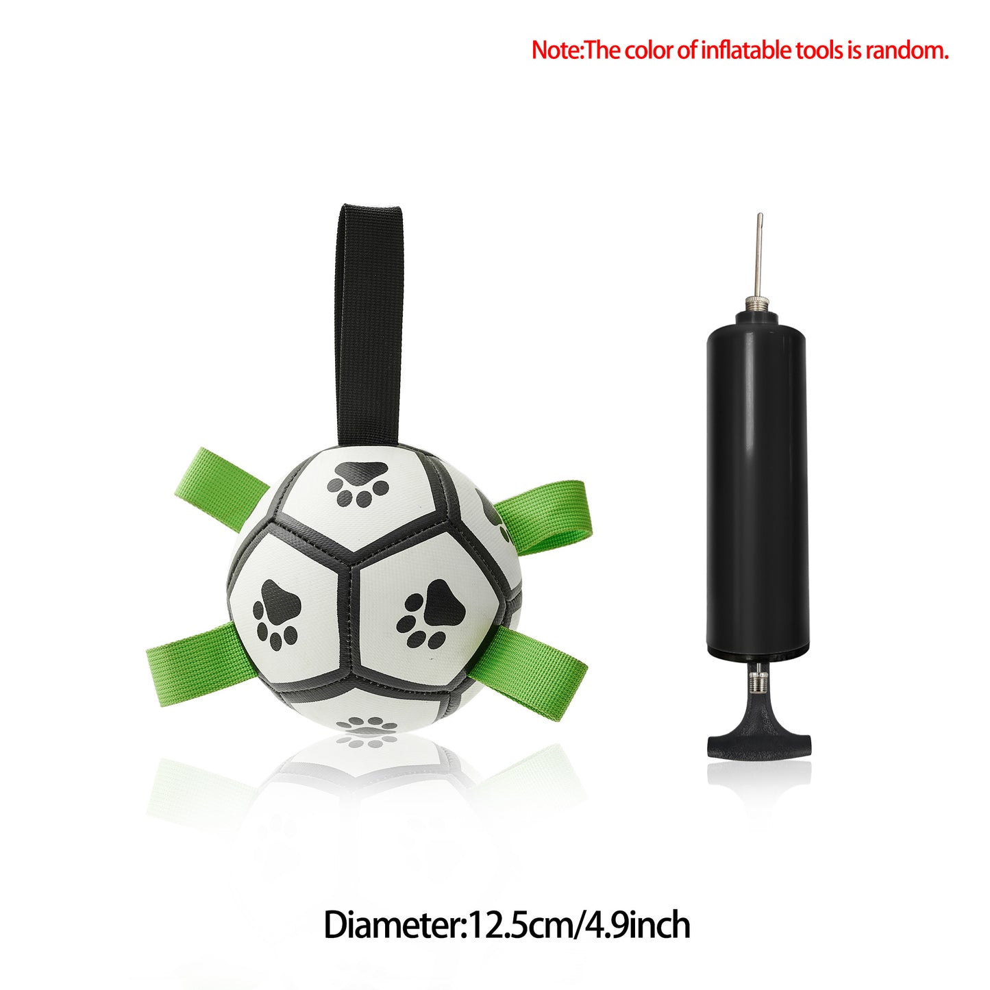 Interactive Dog Soccer Ball – Durable Football Toy with Nylon Tabs & Pump for Small and Medium Dogs (Outdoor & Indoor Training Play) A