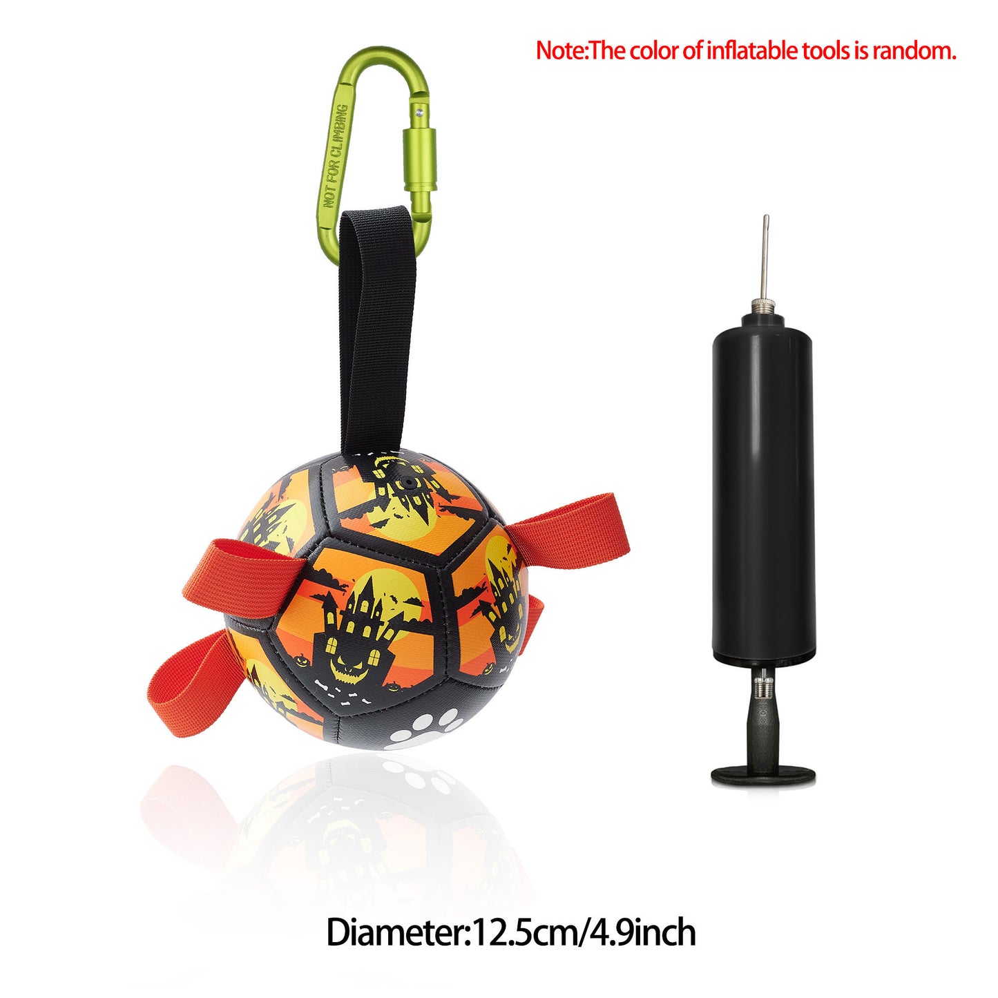 Interactive Dog Soccer Ball – Durable Football Toy with Nylon Tabs & Pump for Small and Medium Dogs (Outdoor & Indoor Training Play) F1