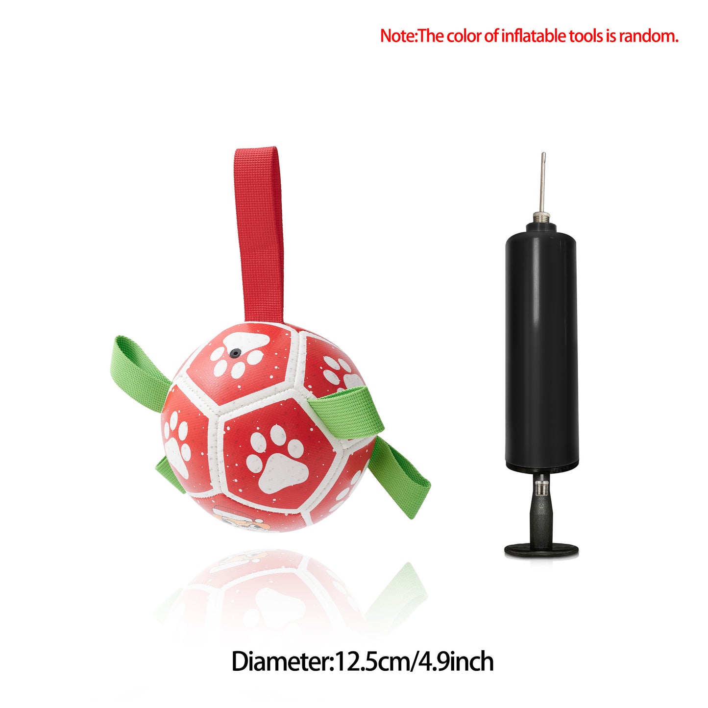Interactive Dog Soccer Ball – Durable Football Toy with Nylon Tabs & Pump for Small and Medium Dogs (Outdoor & Indoor Training Play) E