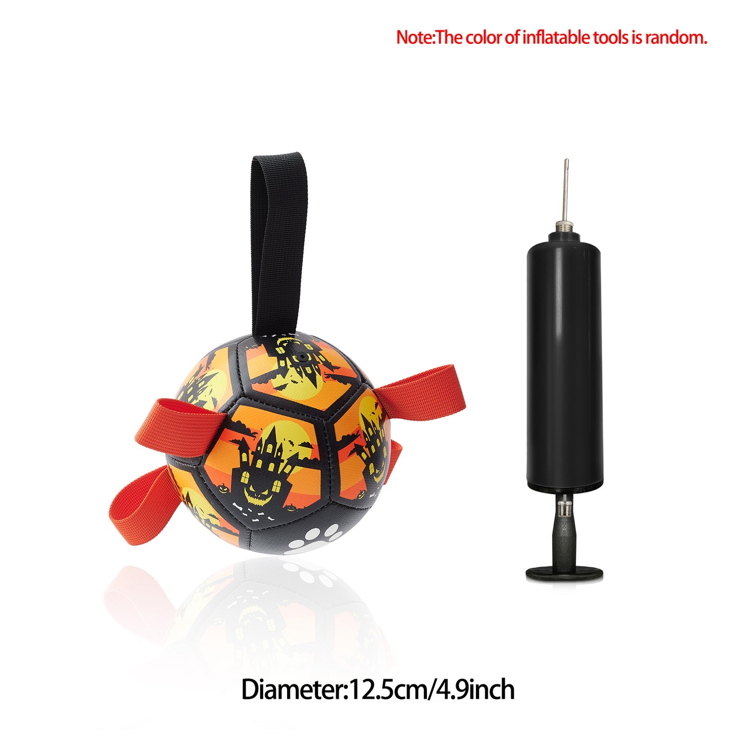 Interactive Dog Soccer Ball – Durable Football Toy with Nylon Tabs & Pump for Small and Medium Dogs (Outdoor & Indoor Training Play) F