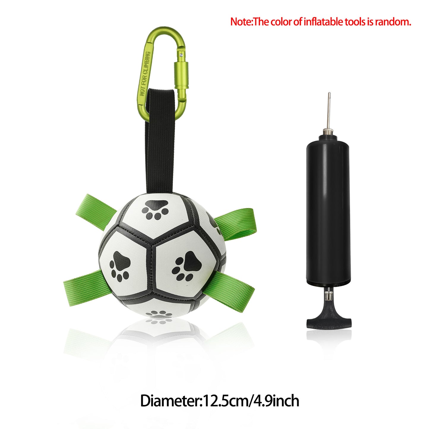 Interactive Dog Soccer Ball – Durable Football Toy with Nylon Tabs & Pump for Small and Medium Dogs (Outdoor & Indoor Training Play) A1