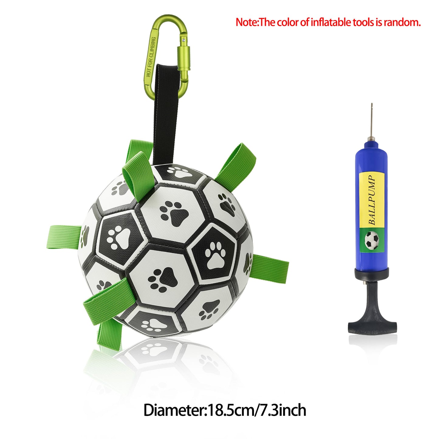 Interactive Dog Soccer Ball – Durable Football Toy with Nylon Tabs & Pump for Small and Medium Dogs (Outdoor & Indoor Training Play) C1