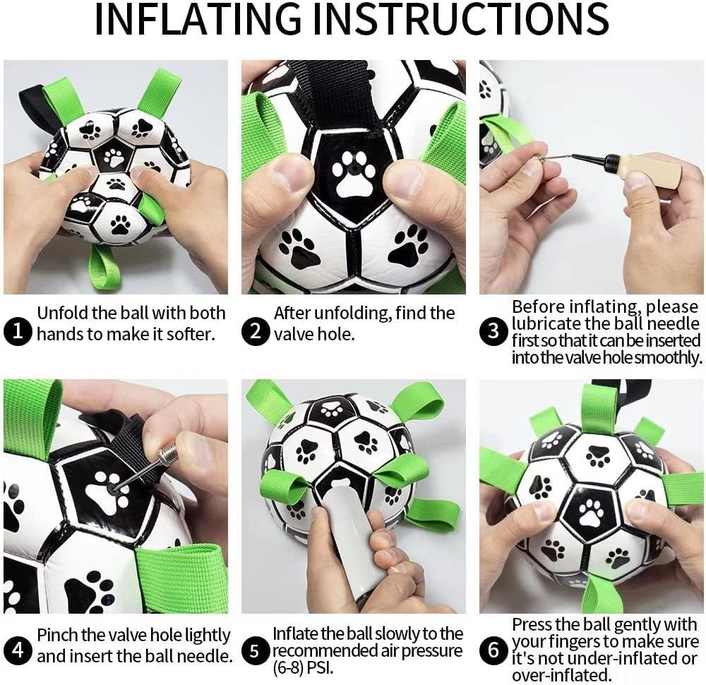 Interactive Dog Soccer Ball – Durable Football Toy with Nylon Tabs & Pump for Small and Medium Dogs (Outdoor & Indoor Training Play)