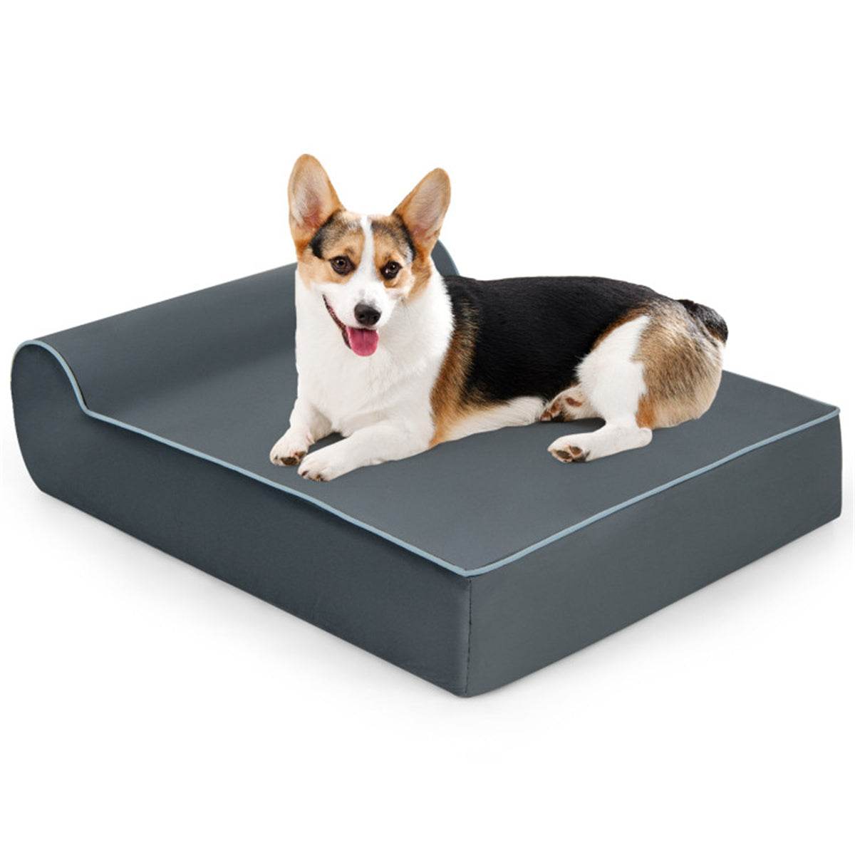 Orthopedic Memory Foam Dog Sofa Bed – Large Pet Bed with Headrest & Washable Cover for Joint Support