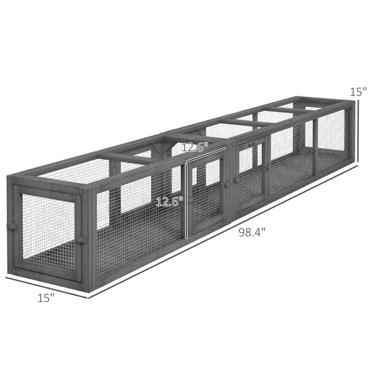 Modular Cat Play Tunnel with Pet Nest and Cage Features. Dark Grey
