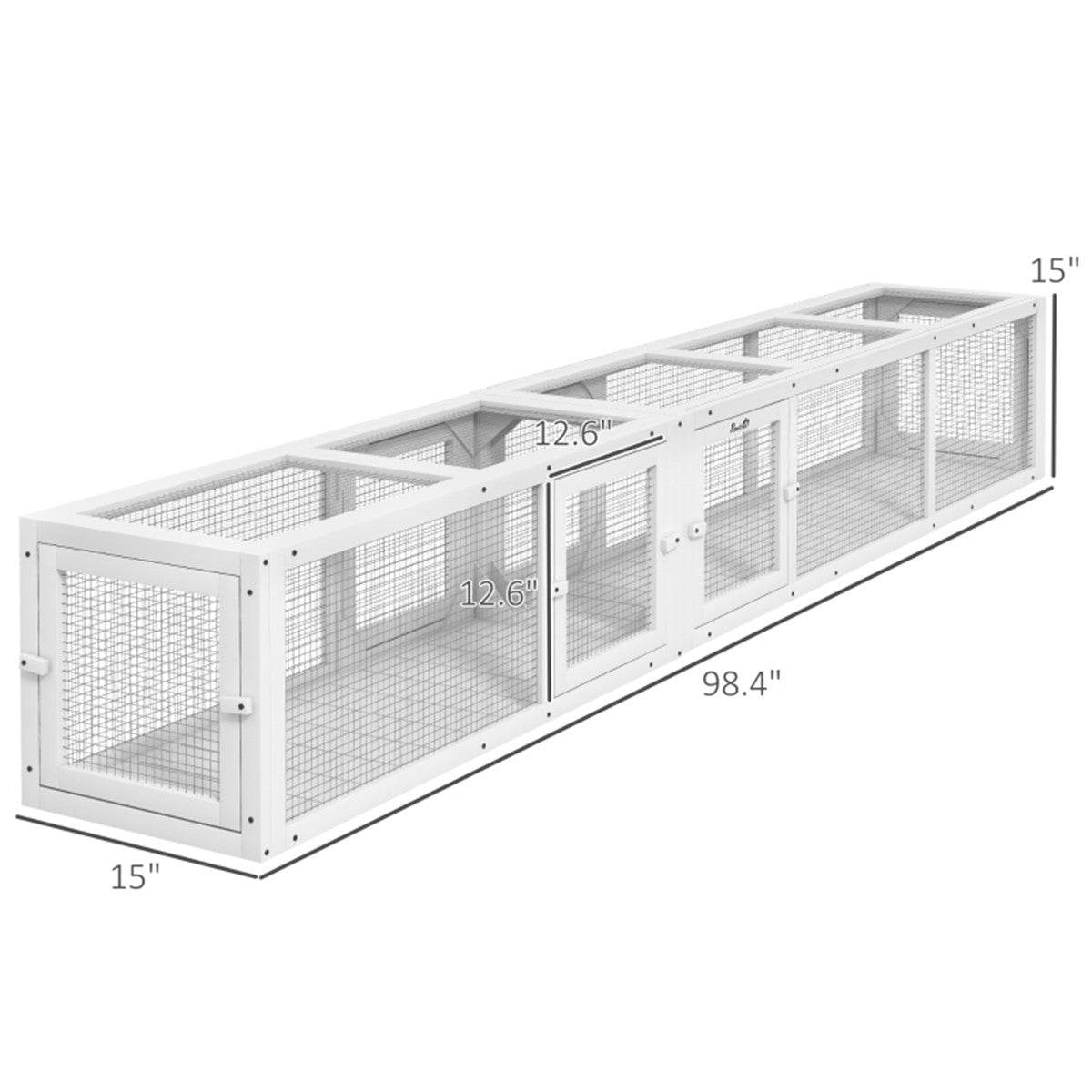 Modular Cat Play Tunnel with Pet Nest and Cage Features. White