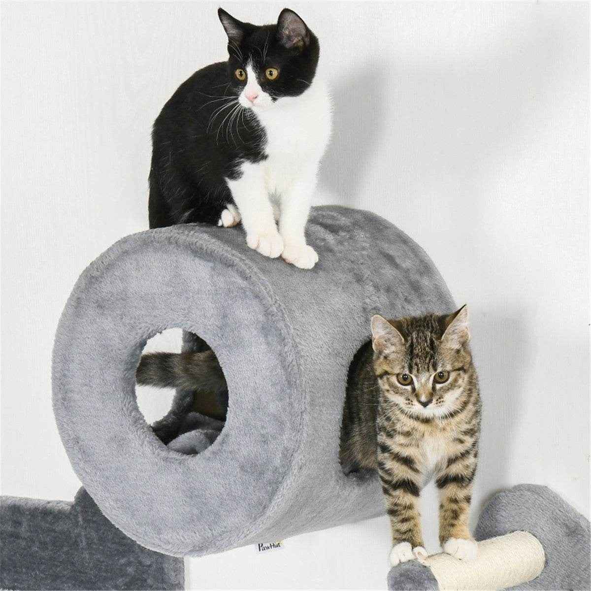 Wall-Mounted Cat Shelf Set with Condo, Scratching Posts, and Climbing Platforms