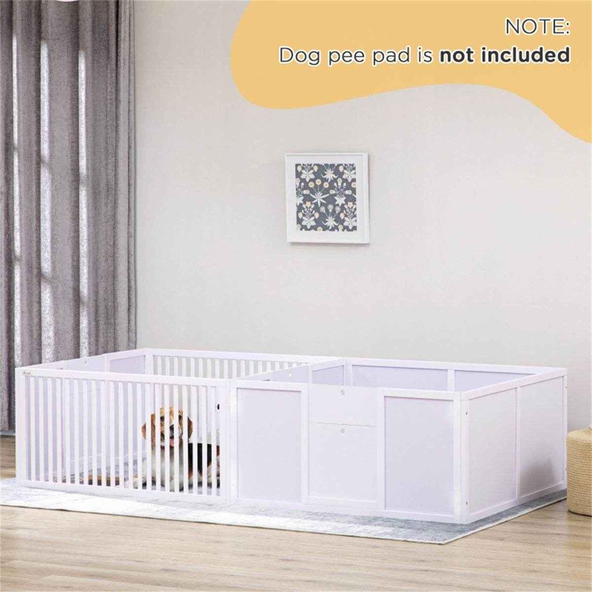 Dog Whelping Box, Dog House & Pet Playpen – Spacious and Versatile Habitat for All Breeds. White
