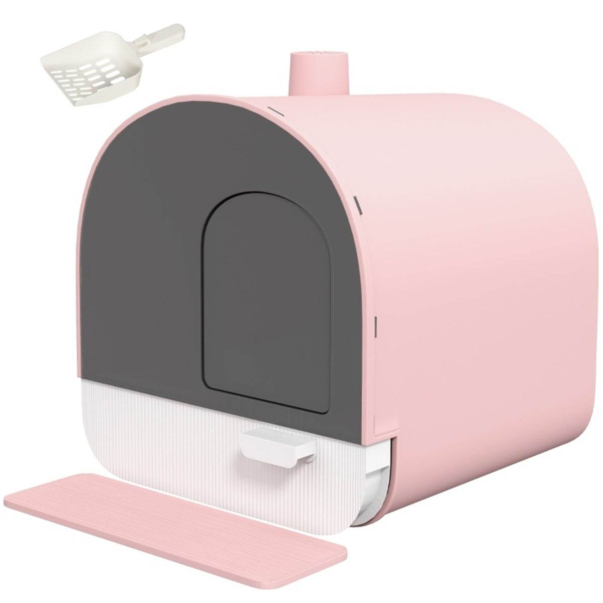 Fully Enclosed Pink Cat Litter Box – Private, Easy-to-Clean Litter Solution for Small Cats and Kittens
