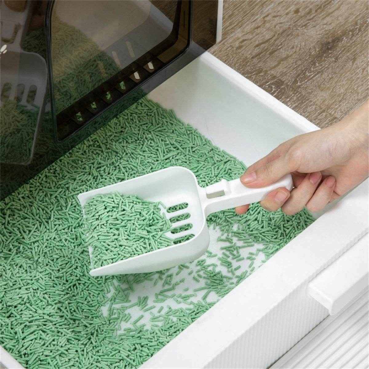 Fully Enclosed Light Gray Cat Litter Box – Private, Easy-to-Clean Litter Solution for Small Cats and Kittens
