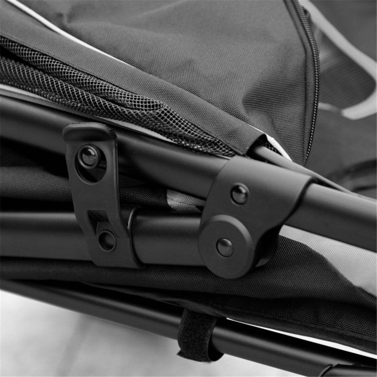 Large Dog Stroller – Foldable Pet Carrier with Shock Absorbers & Safety Leashes