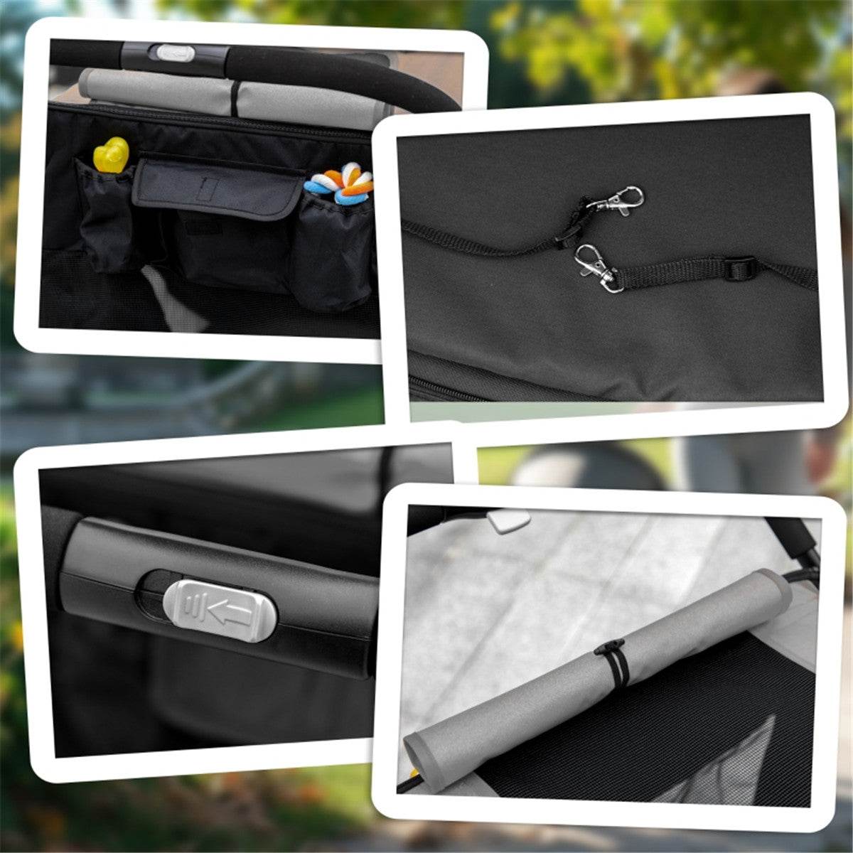 Large Dog Stroller – Foldable Pet Carrier with Shock Absorbers & Safety Leashes