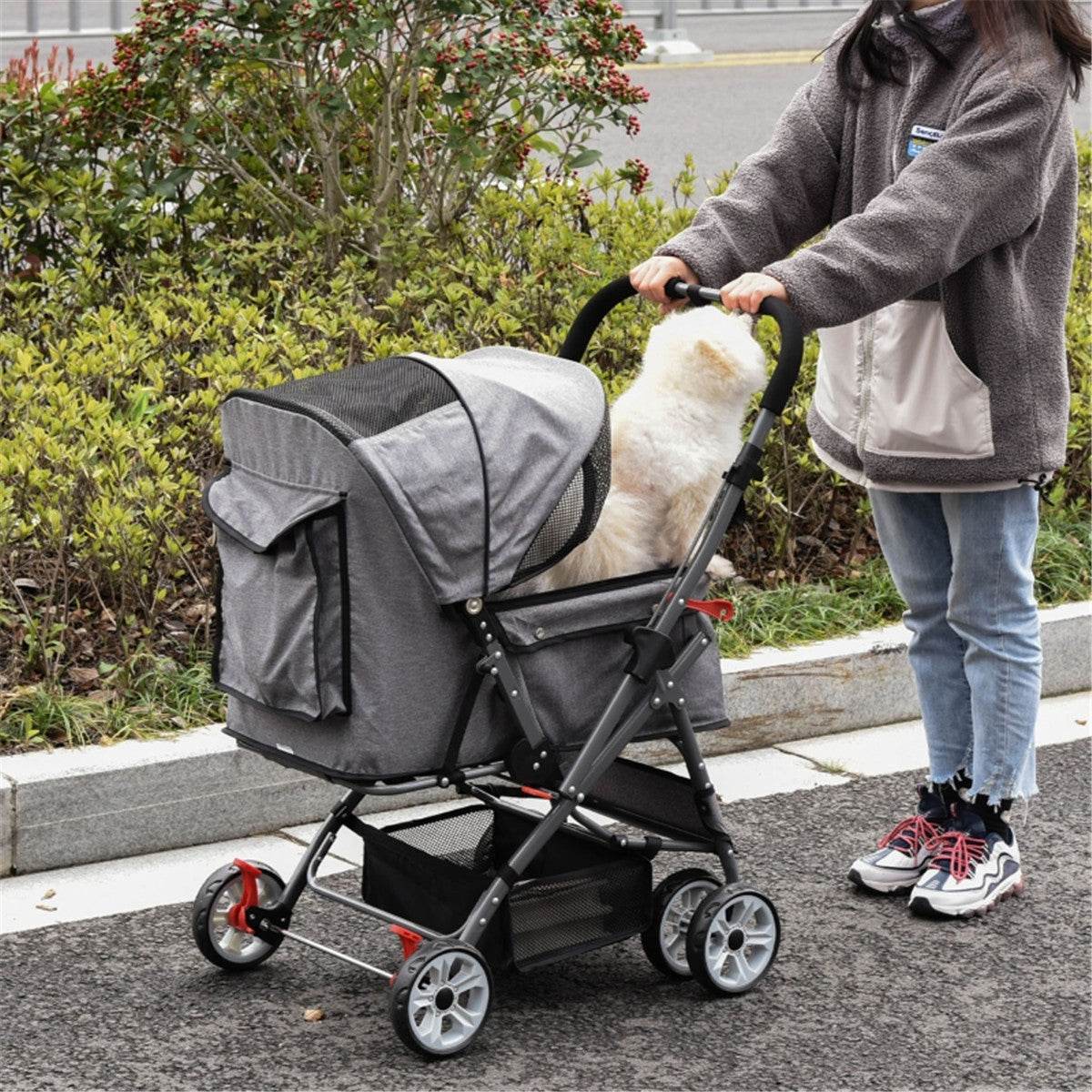 Foldable Dog Stroller – Lightweight, Comfortable & Secure for Small Pets Default Title