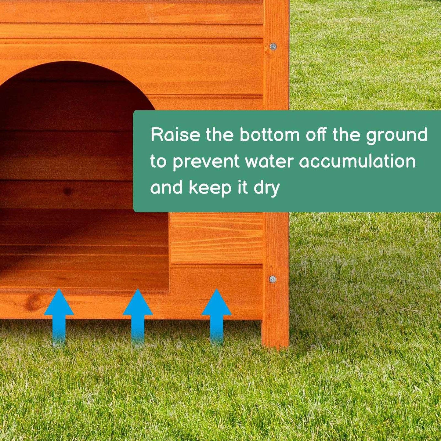 2-Story Wooden Cat House – Indoor & Outdoor Kitty Shelter with Door, Stairs, and Weatherproof Roof