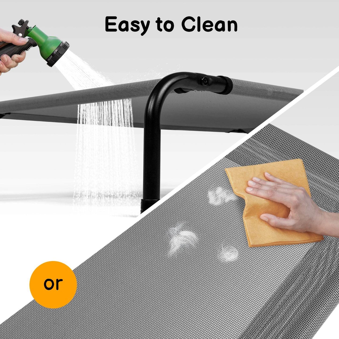 43” x 26” Elevated Outdoor Dog Bed – Breathable & Durable Pet Cot for Cooling Comfort