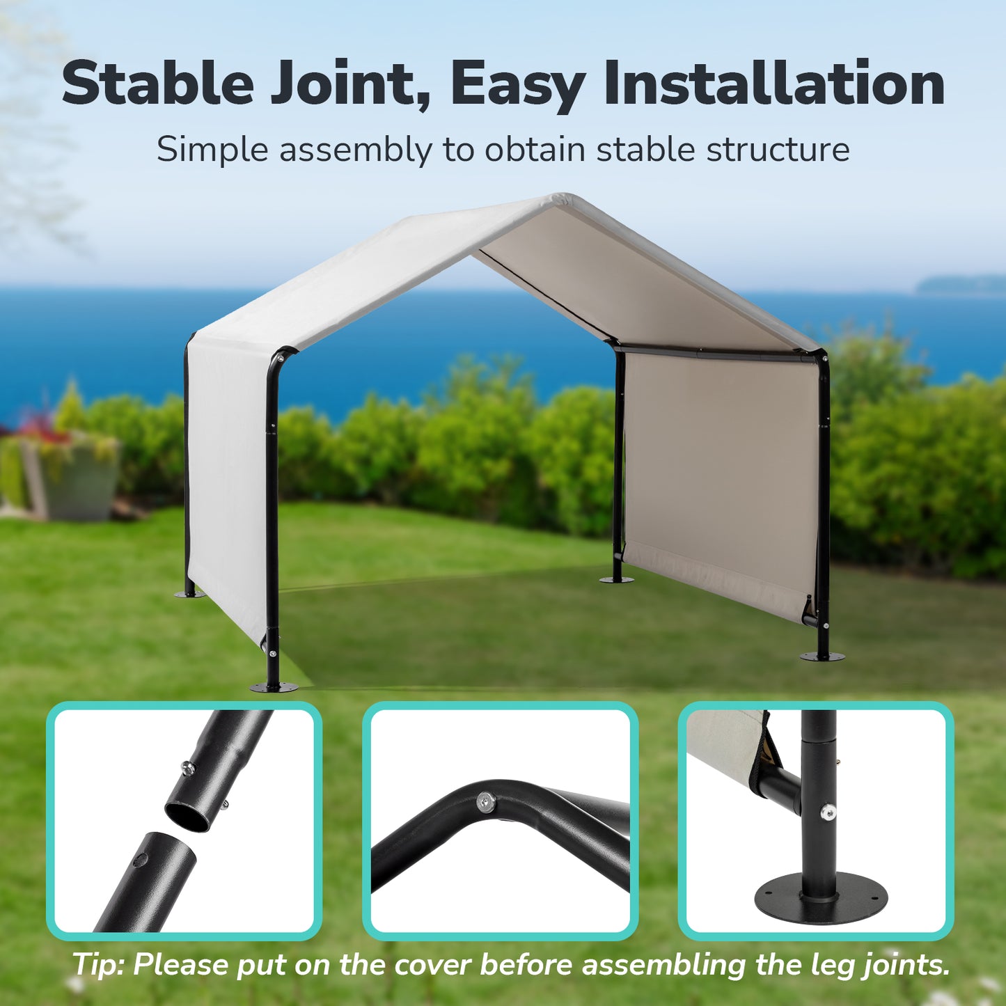 Large Outdoor Dog Tent – Waterproof & UV-Resistant Pet Shade Shelter (Grey)