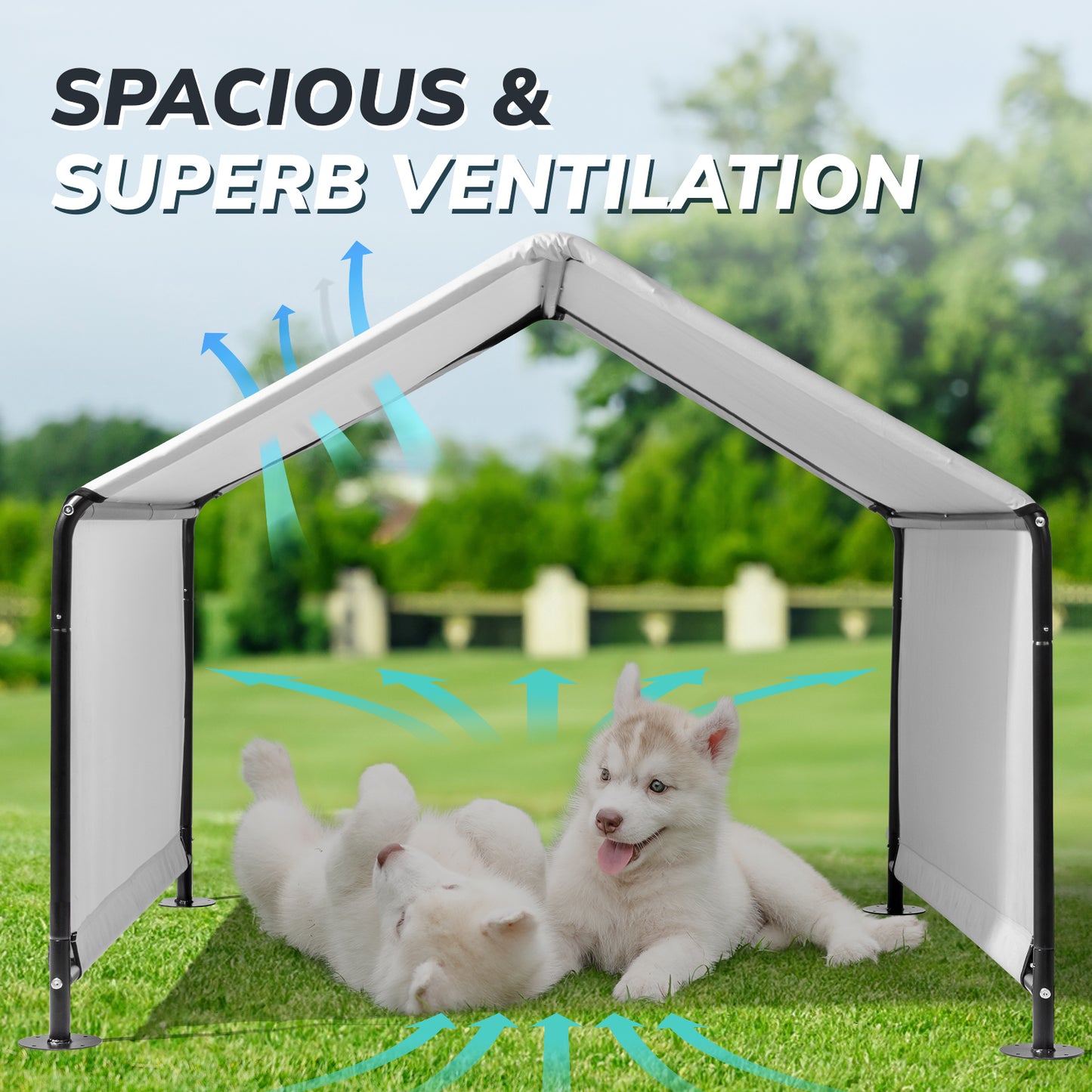 Large Outdoor Dog Tent – Waterproof & UV-Resistant Pet Shade Shelter (Grey)