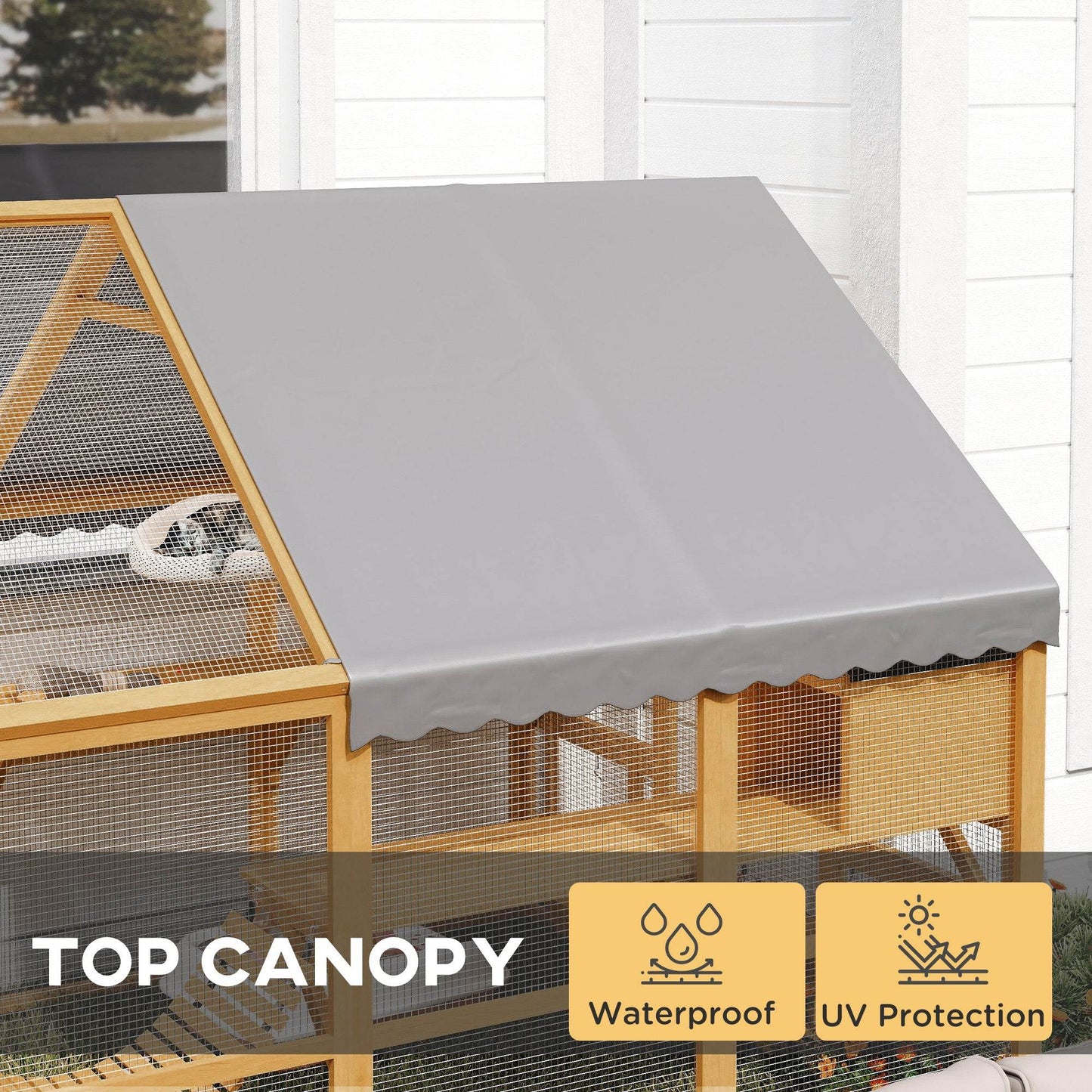 Large Outdoor Catio – Spacious Wooden Cat Enclosure with Waterproof Roof & Multi-Level Play Areas