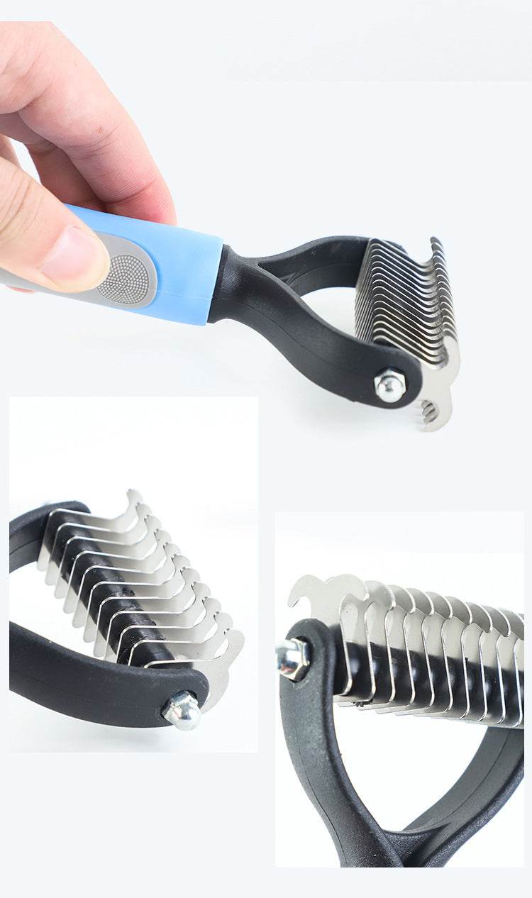 Double-Sided Pet Grooming Brush – Hair Removal & Dematting Comb for Cats & Dogs