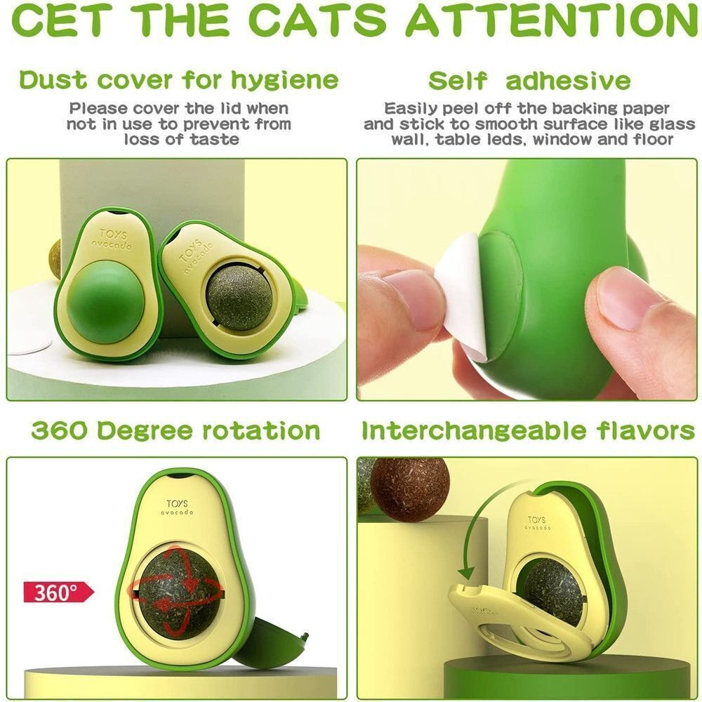 Cute Avocado Catnip Toy – Interactive Cat Toy for Teeth Cleaning & Stress Relief