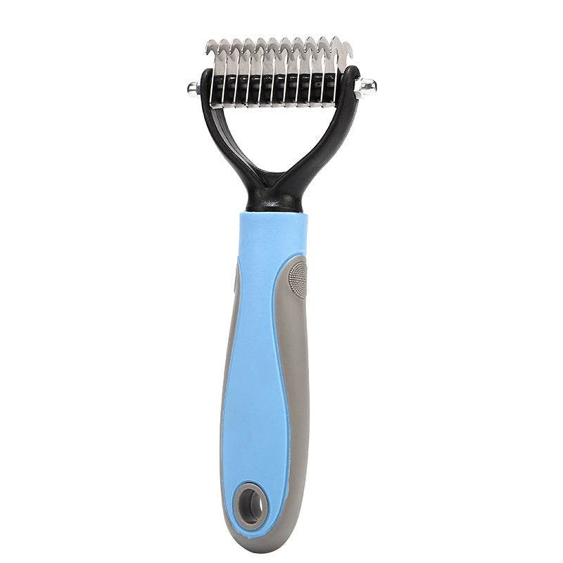 Double-Sided Pet Grooming Brush – Hair Removal & Dematting Comb for Cats & Dogs Blue