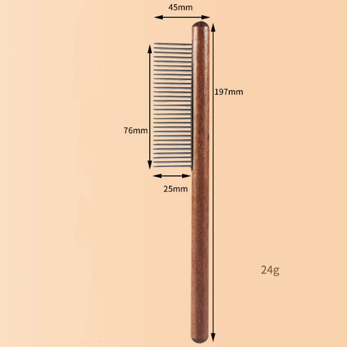 Wooden Handle Pet Comb – Grooming Tool for Long & Short-Haired Pets Sparse teeth