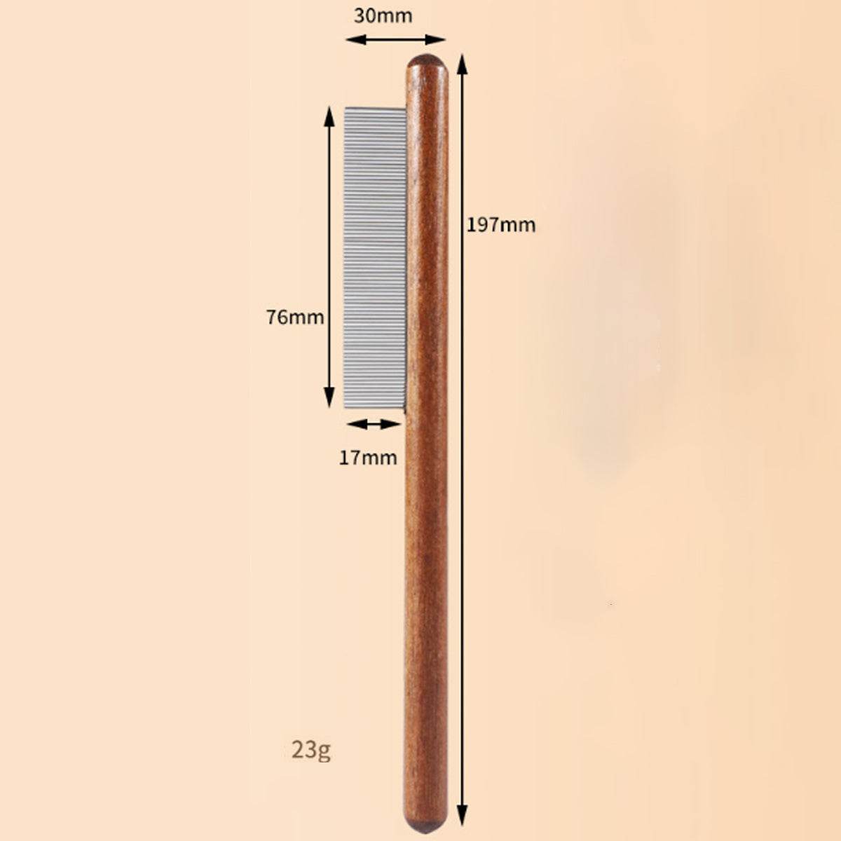 Wooden Handle Pet Comb – Grooming Tool for Long & Short-Haired Pets Dense tooth comb