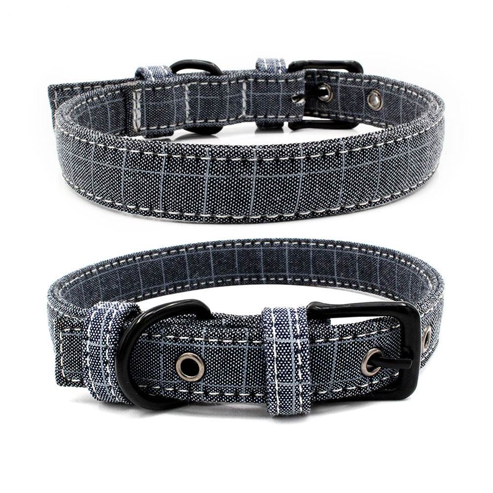 Double-Layer Canvas Reflective Dog Collar – Durable & Stylish N