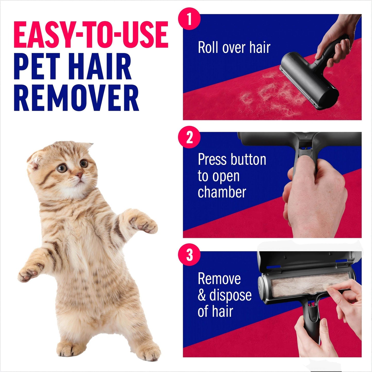 Reusable Pet Hair Remover β Sticky Roller for Furniture, Carpets & Clothes (Black, Portable & Eco-Friendly)