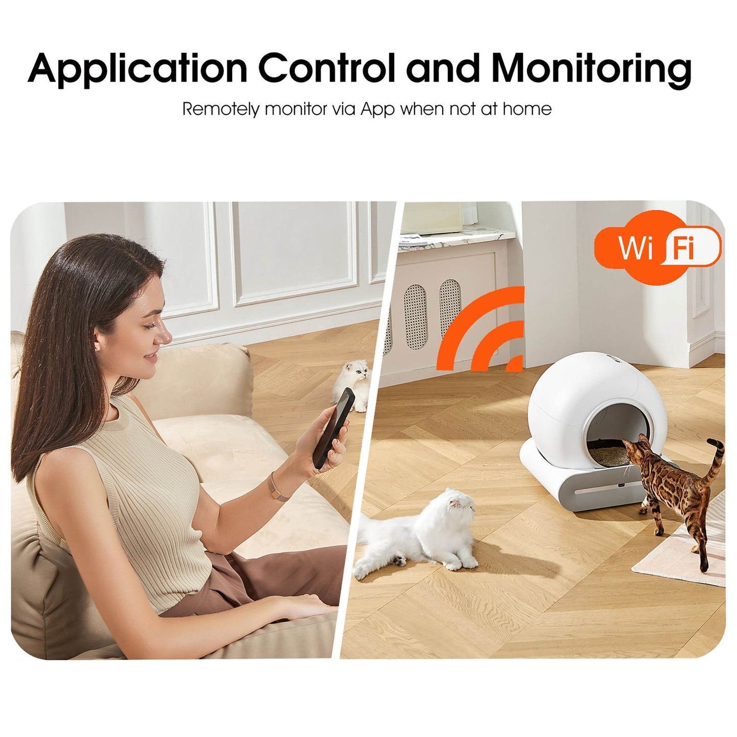 Smart Self-Cleaning Cat Litter Box – App-Controlled, Auto Scooping & Odor Removal (2.4GHz Wi-Fi)