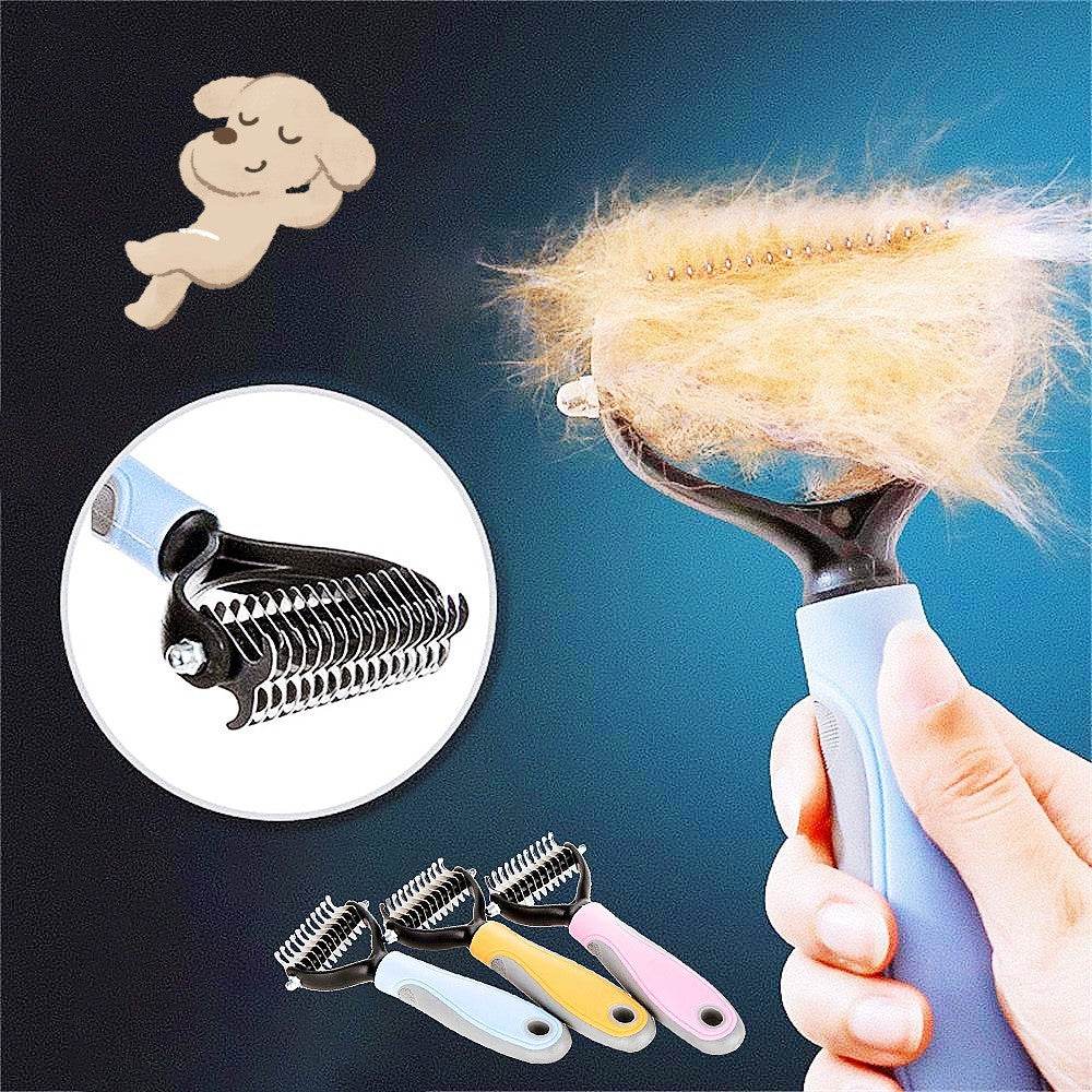 Double-Sided Pet Grooming Brush – Hair Removal & Dematting Comb for Cats & Dogs