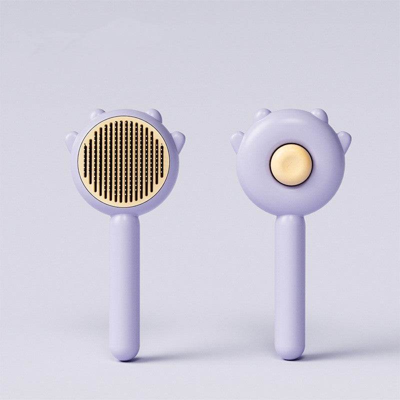 Pet Grooming & Massage Comb – Hair Removal Brush for Cats & Dogs Purple