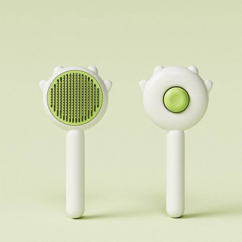 Pet Grooming & Massage Comb – Hair Removal Brush for Cats & Dogs Green
