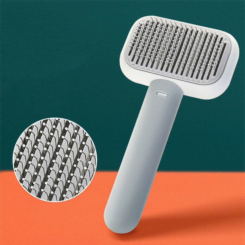 Pet Hair Brush & Massage Comb – Detangling & Grooming Tool Grey