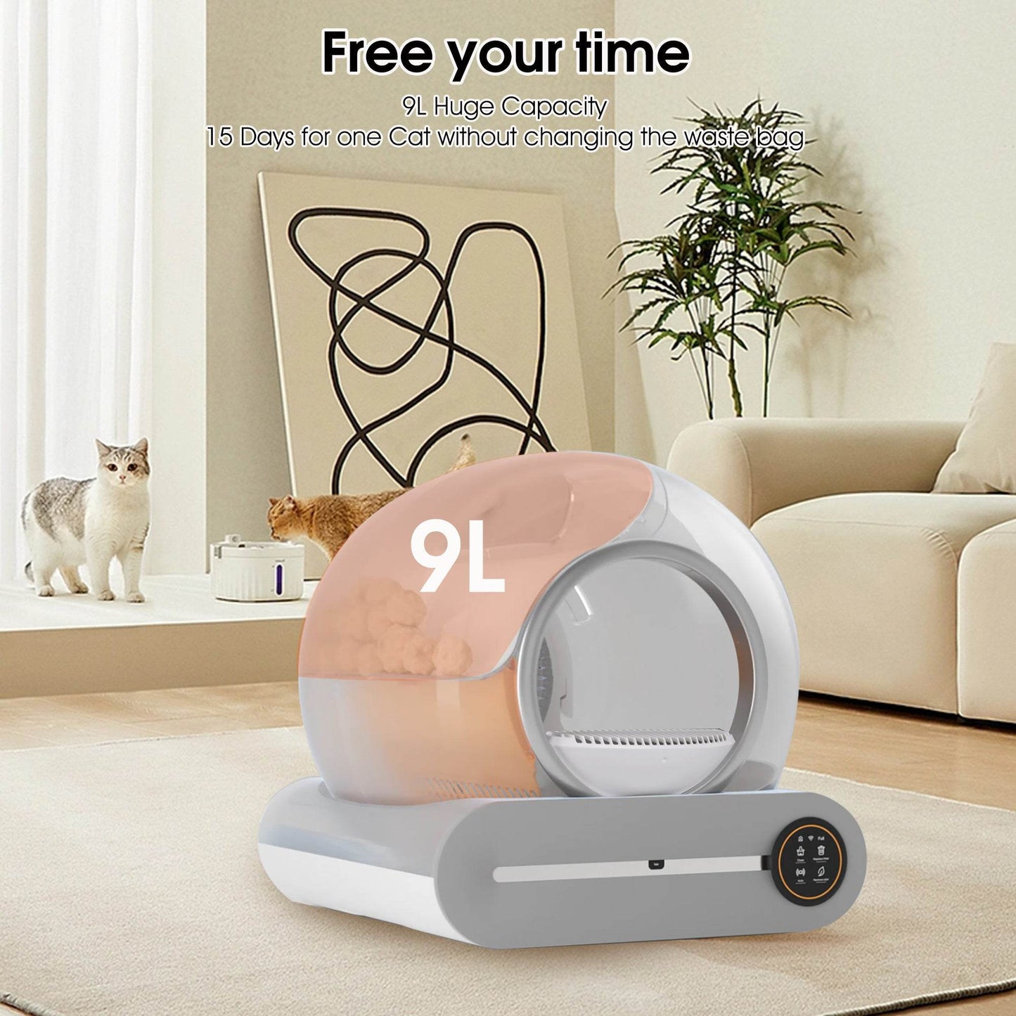 Smart Self-Cleaning Cat Litter Box – App-Controlled, Auto Scooping & Odor Removal (2.4GHz Wi-Fi)