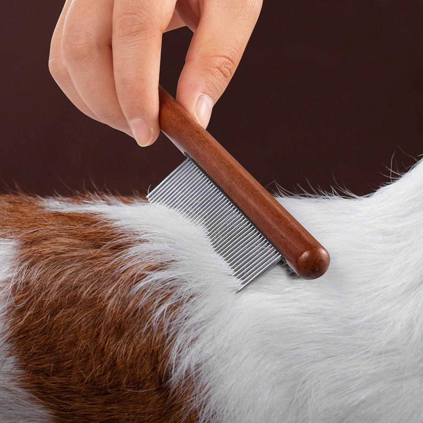 Wooden Handle Pet Comb – Grooming Tool for Long & Short-Haired Pets