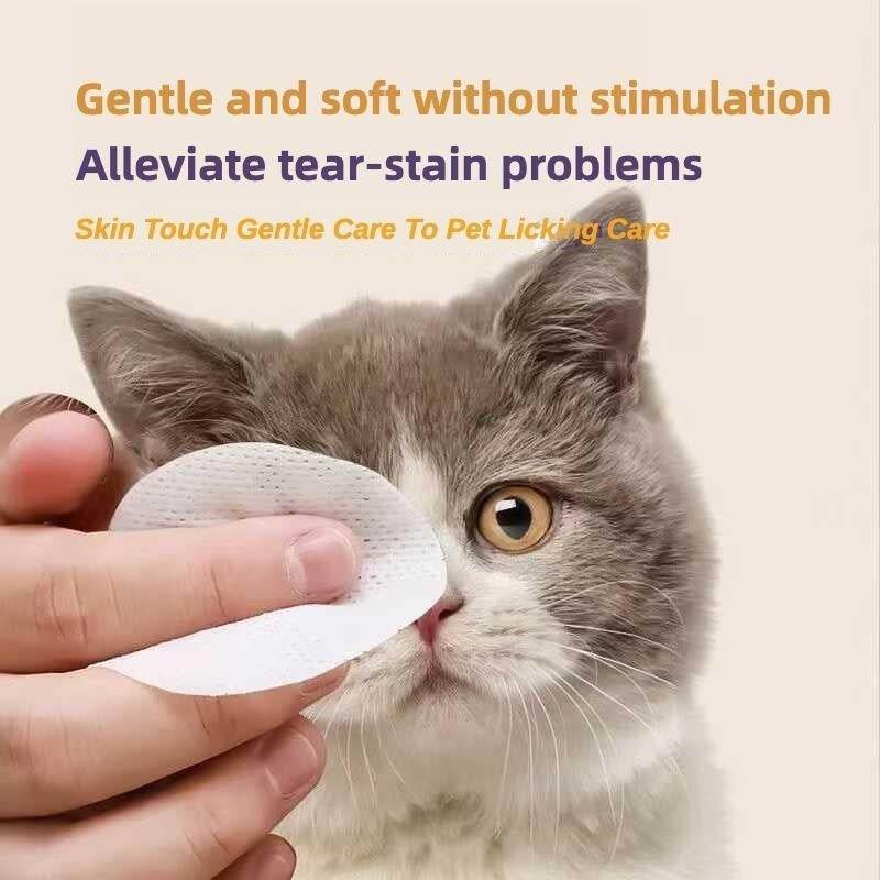 Pet Eye Wipes for Dogs & Cats – 200 Hypoallergenic Tear Stain Remover Pads with Vitamin C, B5 & HA