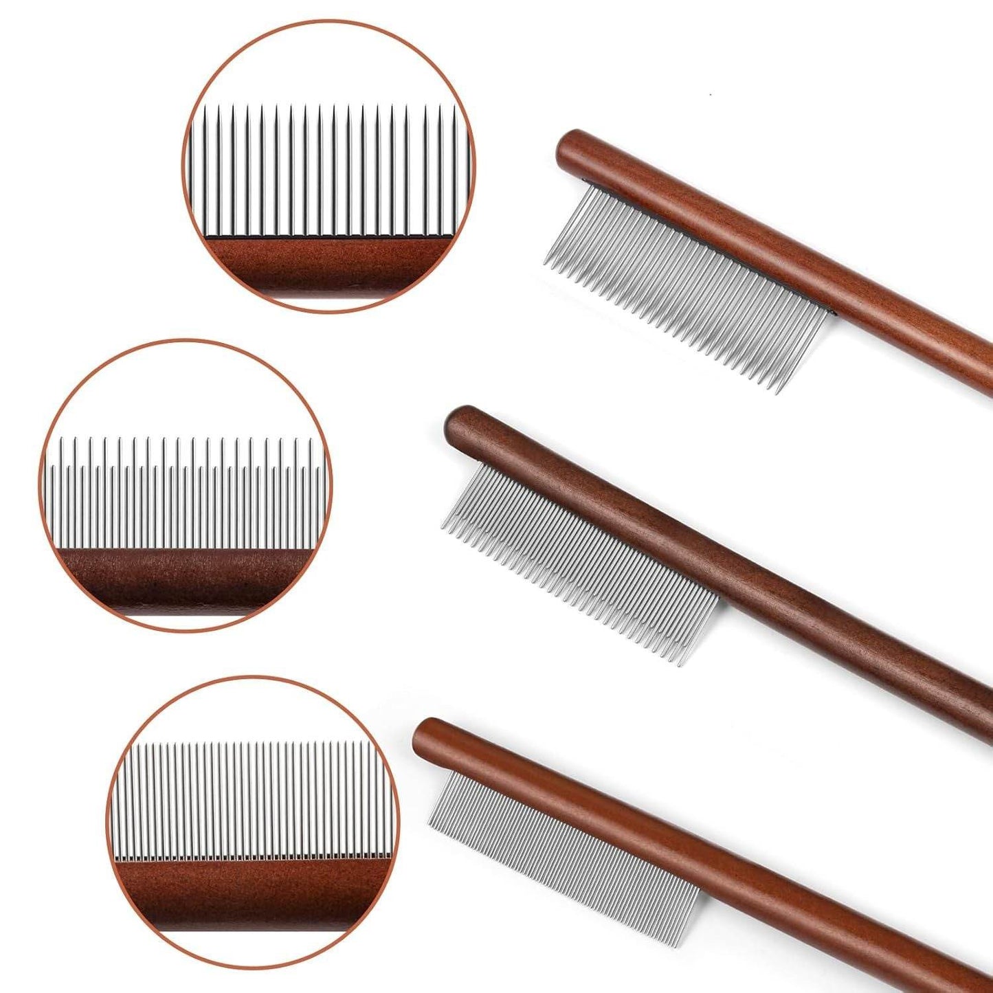Wooden Handle Pet Comb – Grooming Tool for Long & Short-Haired Pets