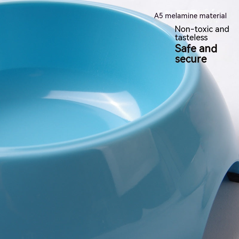 Stainless Steel Pet Bowl with Melamine Base – Durable Dog & Cat Feeding Dish
