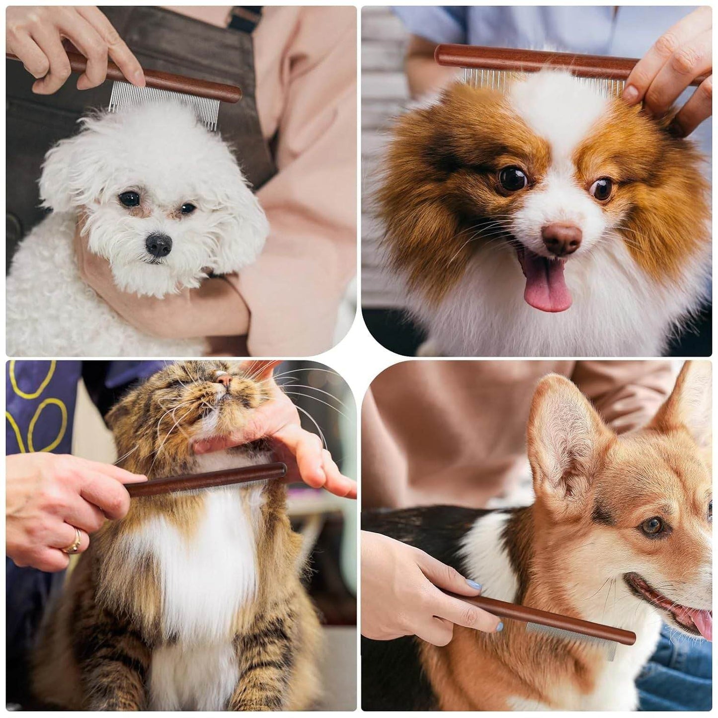 Wooden Handle Pet Comb – Grooming Tool for Long & Short-Haired Pets