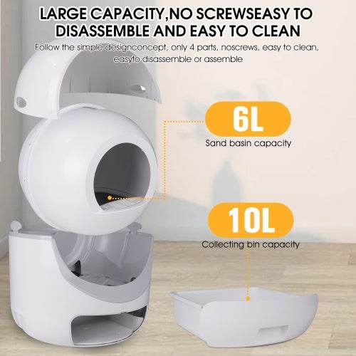 Smart Automatic Cat Litter Box – Dual Deodorization, App Control (2.4G & 5G WiFi), Self-Cleaning for Multiple Cats
