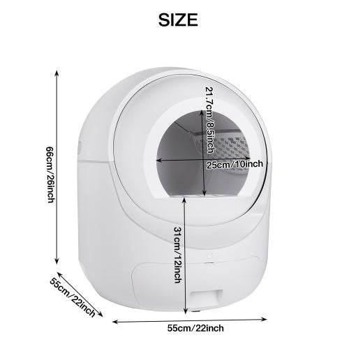 Smart Automatic Cat Litter Box – Dual Deodorization, App Control (2.4G & 5G WiFi), Self-Cleaning for Multiple Cats