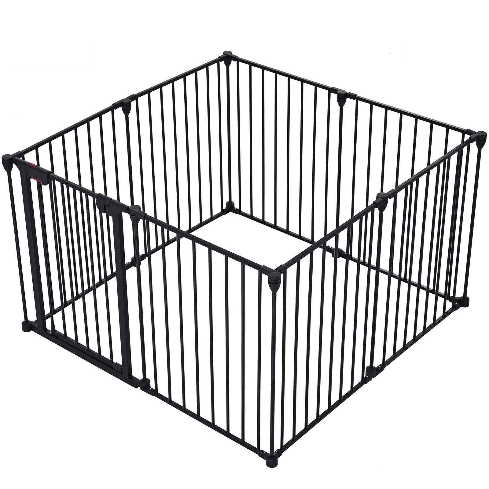 200" Adjustable Metal Safety Gate with 8 Panels – Multi-Functional Play Yard, Fireplace Fence, Stair Gate, and Christmas Tree Barrier