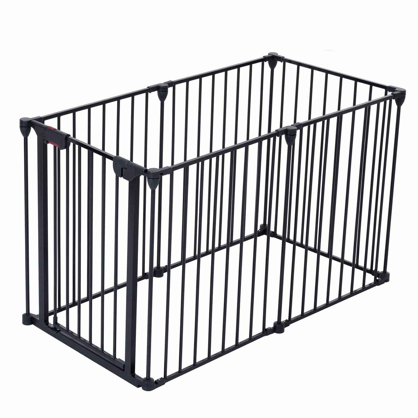 150" Adjustable Metal Safety Gate with 6 Panels – Multi-Functional Play Yard, Fireplace Fence, Stair Gate, and Christmas Tree Barrier