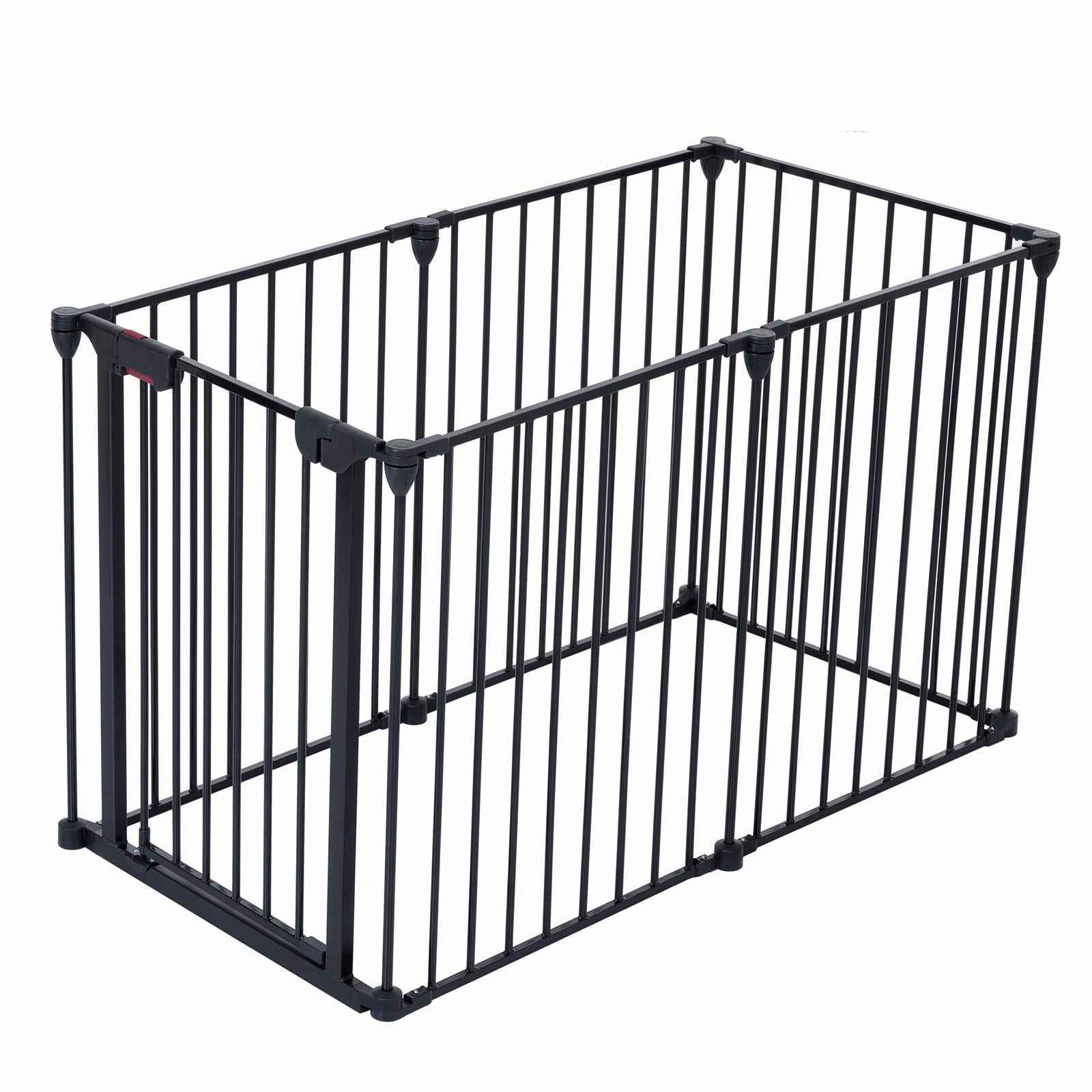 150" Adjustable Metal Safety Gate with 6 Panels – Multi-Functional Play Yard, Fireplace Fence, Stair Gate, and Christmas Tree Barrier